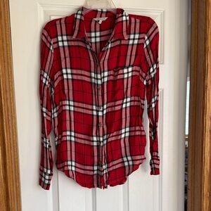 Lucky Brand Red and Black Checkered Shirt